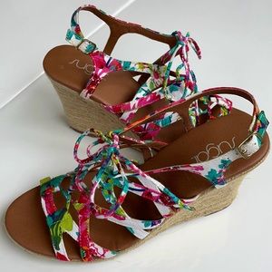 Size 11, Multi-color Sugar espadrilles. Like new!